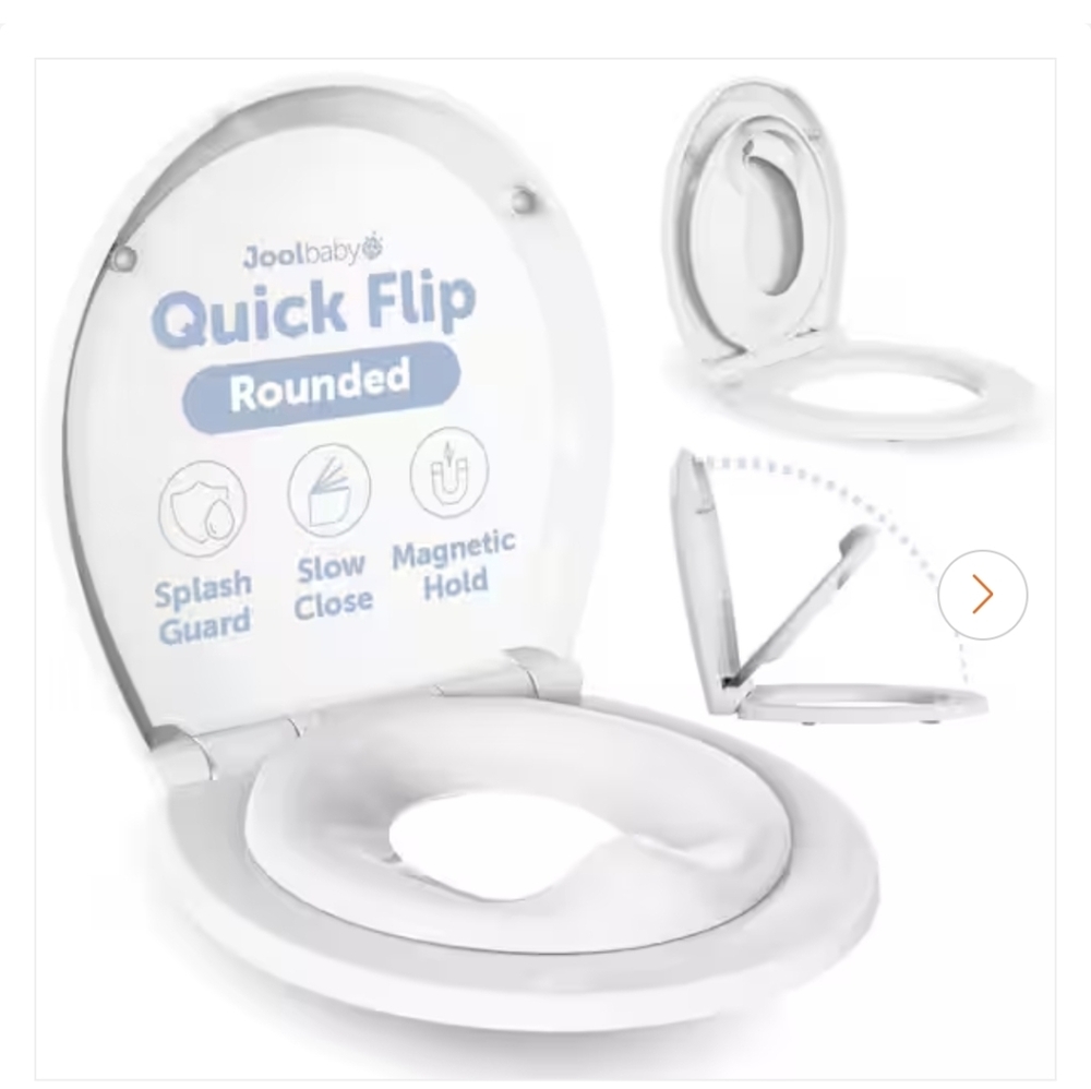Quick Flip Rounded Toilet Seat - White
